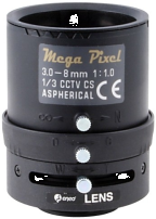 Diverse Videohersteller 43261 - F1,0/3-8mm Megapixel-Objektiv mit variab