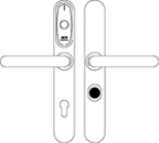 Honeywell Security E9457 - Beschlag mifare, schmal, 2 x Drücker