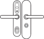 Honeywell Security E95P6 - Beschlag mifare,DIN Bohrung,2 x Drücker