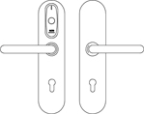 Honeywell Security E9652 - Beschlag mifare, breit, 2 x Drücker