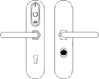 Honeywell Security E9657 - Beschlag mifare, breit, 2 x Drücker