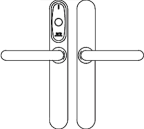 Honeywell Security E8450 - Beschlag LEGIC, schmal, 2 x Drücker