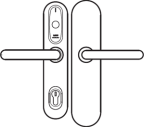 Honeywell Security E85P0 - Beschlag LEGIC, DIN Bohrung, 2 x Drücker