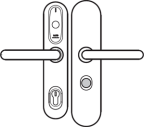 Honeywell Security E85P6 - Beschlag LEGIC, DIN Bohrung, 2 x Drücker