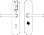 Honeywell Security E8657 - Beschlag LEGIC, breit, 2 x Drücker,