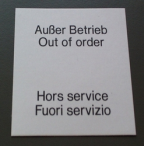 Notifier Sicherheitssysteme AB - AB, Ausser Betrieb-Schild für Handfeuerm